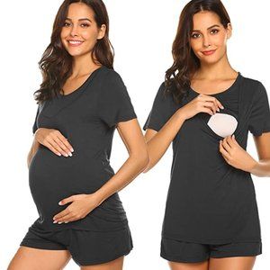 Ekouaer Labor/Delivery/Nursing Maternity Pajamas S